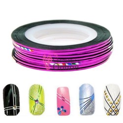 Banda decorativa de unghii 1mm Roz Fuchsia